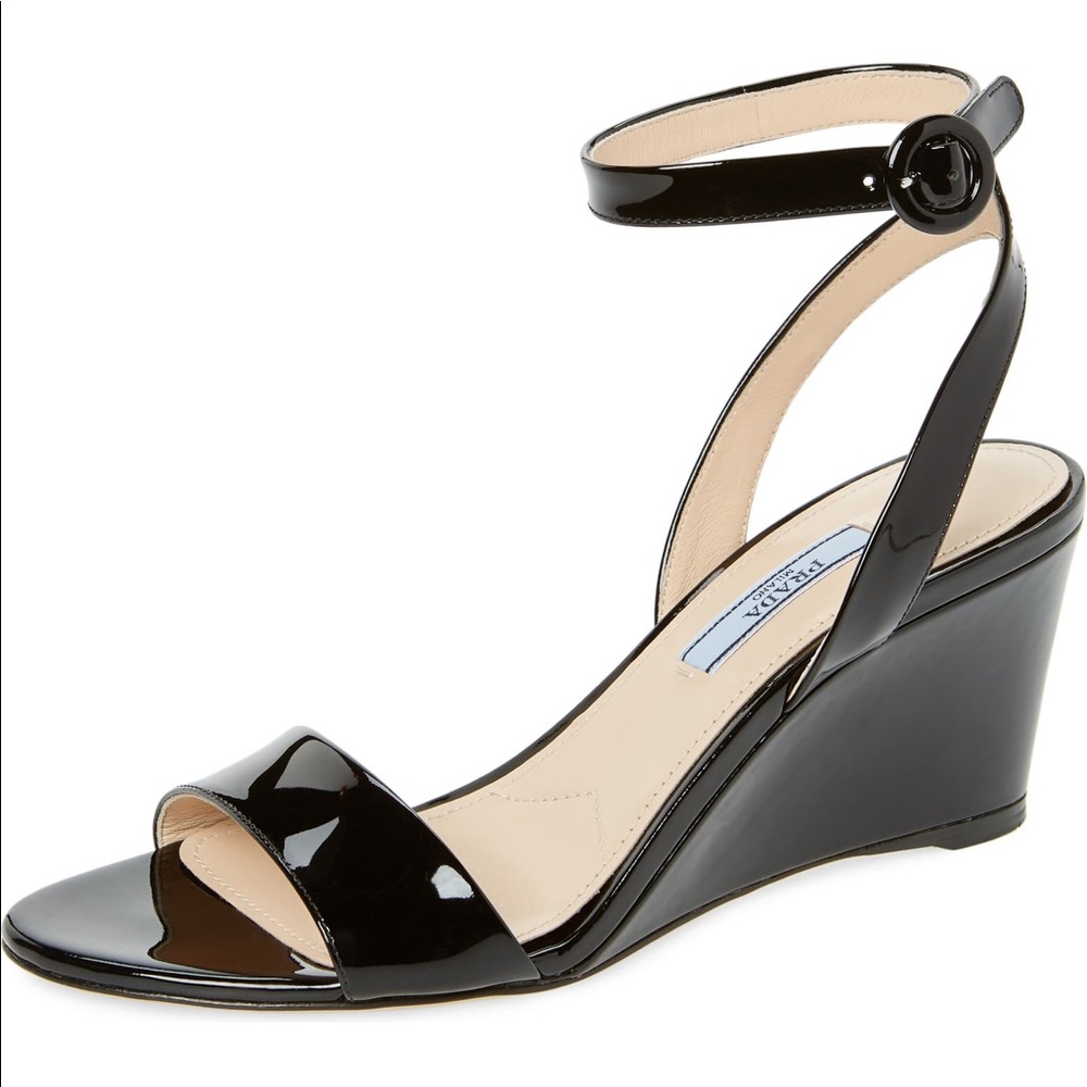 Prada black patent leather wedge sandal - Picture 7 of 7